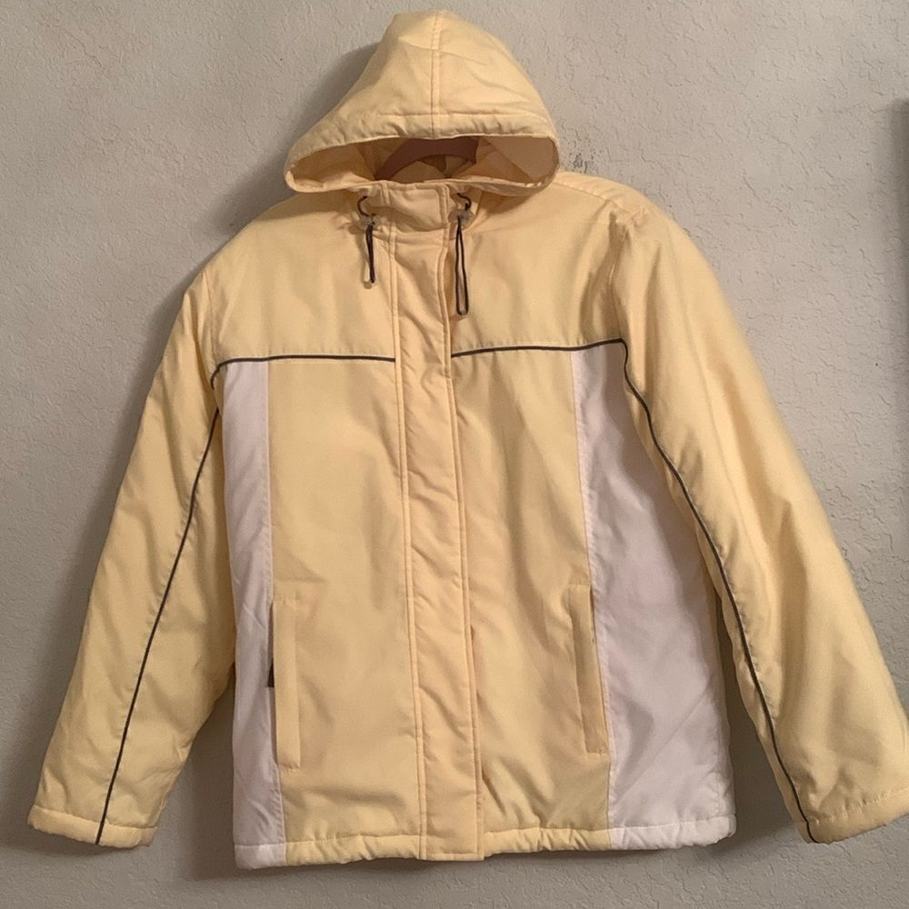 TILT Outdoor Living Fleece Full Zipper Yellow  Hooded Jacket Women’s Size M